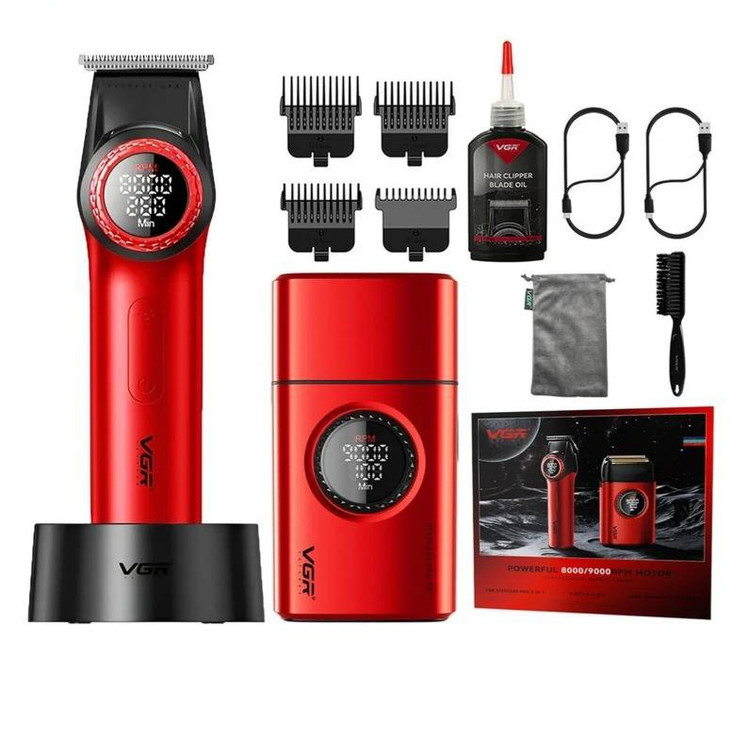 ست ماشین اصلاح خط زن و شیور وی جی آر مدل V-977 و V-377