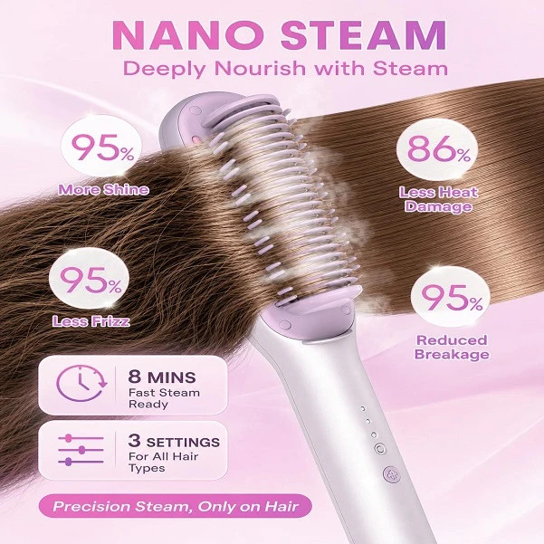 برس حرارتی شیگلم مدل Hydra shot steam straightening brush pro