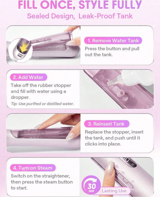 برس حرارتی شیگلم مدل Hydra shot steam straightening brush pro