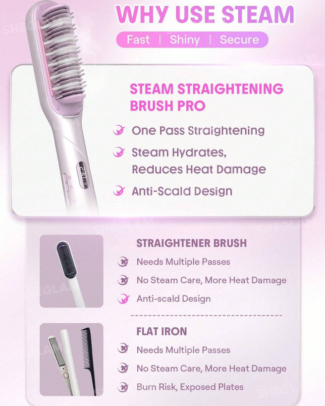برس حرارتی شیگلم مدل Hydra shot steam straightening brush pro