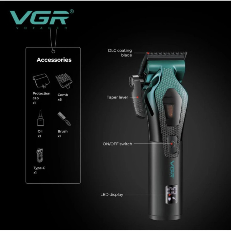 ماشین اصلاح سر و صورت شارژی وی جی آر مدل V-271