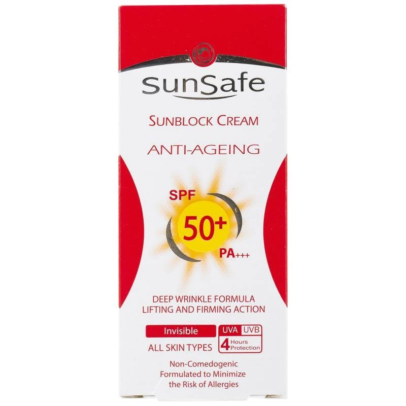 کرم ضد آفتاب spf 50 رنگی ضد چروک  سان سیف مدل ANTI - AGEING