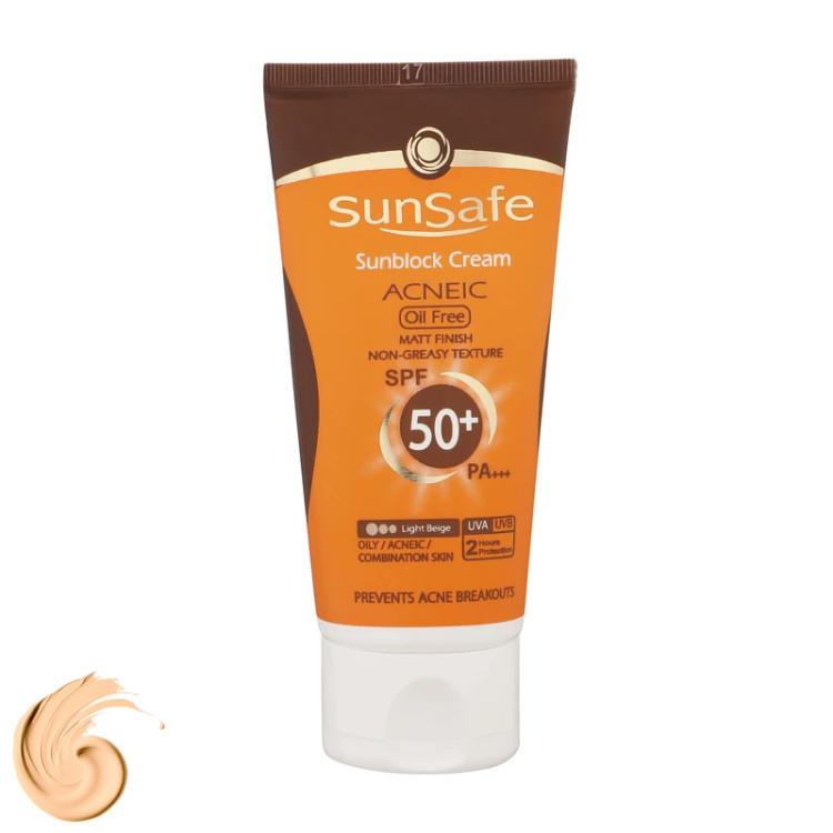 کرم ضد آفتاب spf 50 فاقد چربی سان سیف