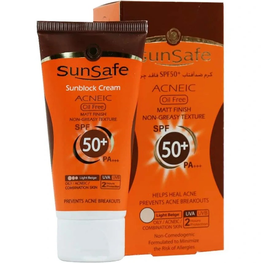 کرم ضد آفتاب spf 50 فاقد چربی سان سیف