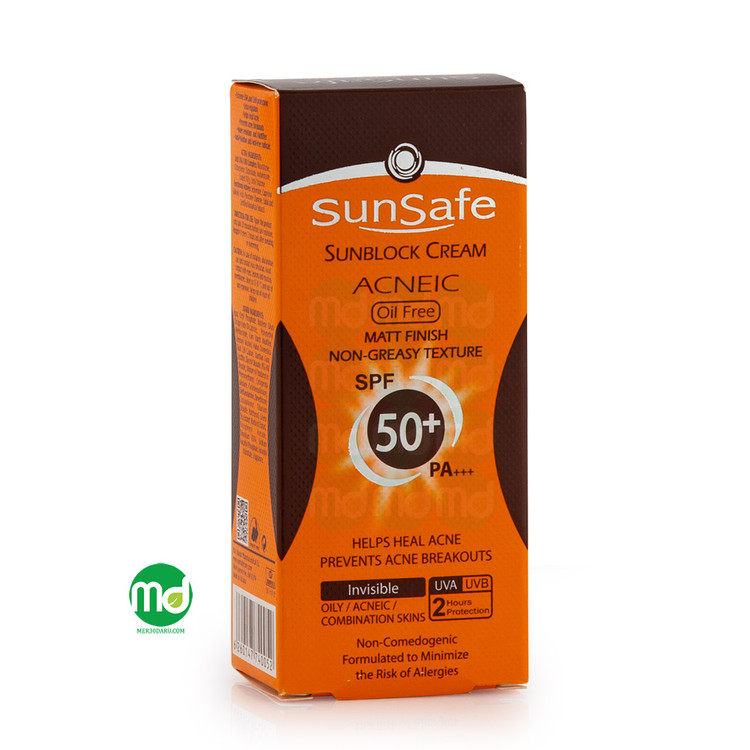 کرم ضد آفتاب spf 50 فاقد چربی سان سیف