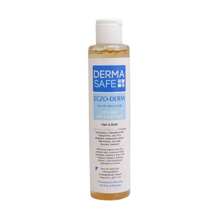 شامپو مو سر و بدن مناسب پوست های بسیار خشک درماسیف مدل ECZO-DERM